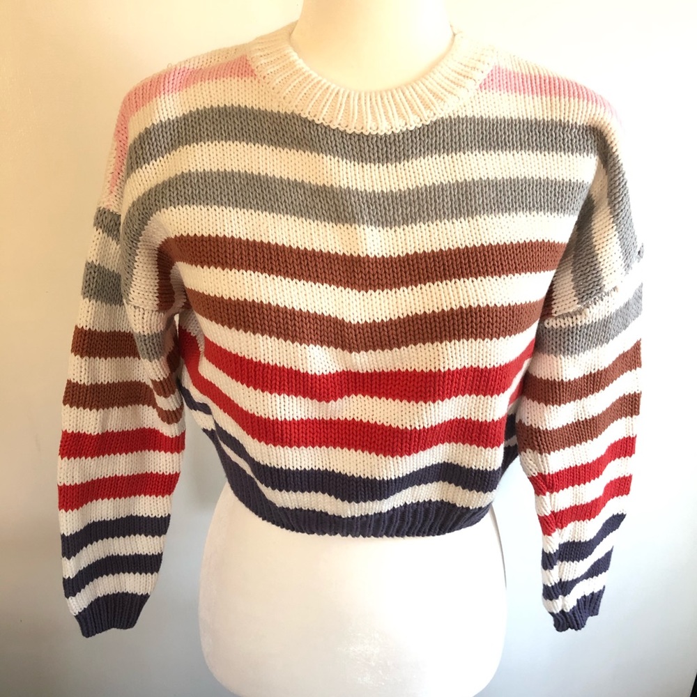 🛒 John + Jenn Striped Sweater Cropped - bundle offer